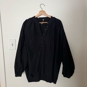 Free People Black Billowy Blouse Great Condition